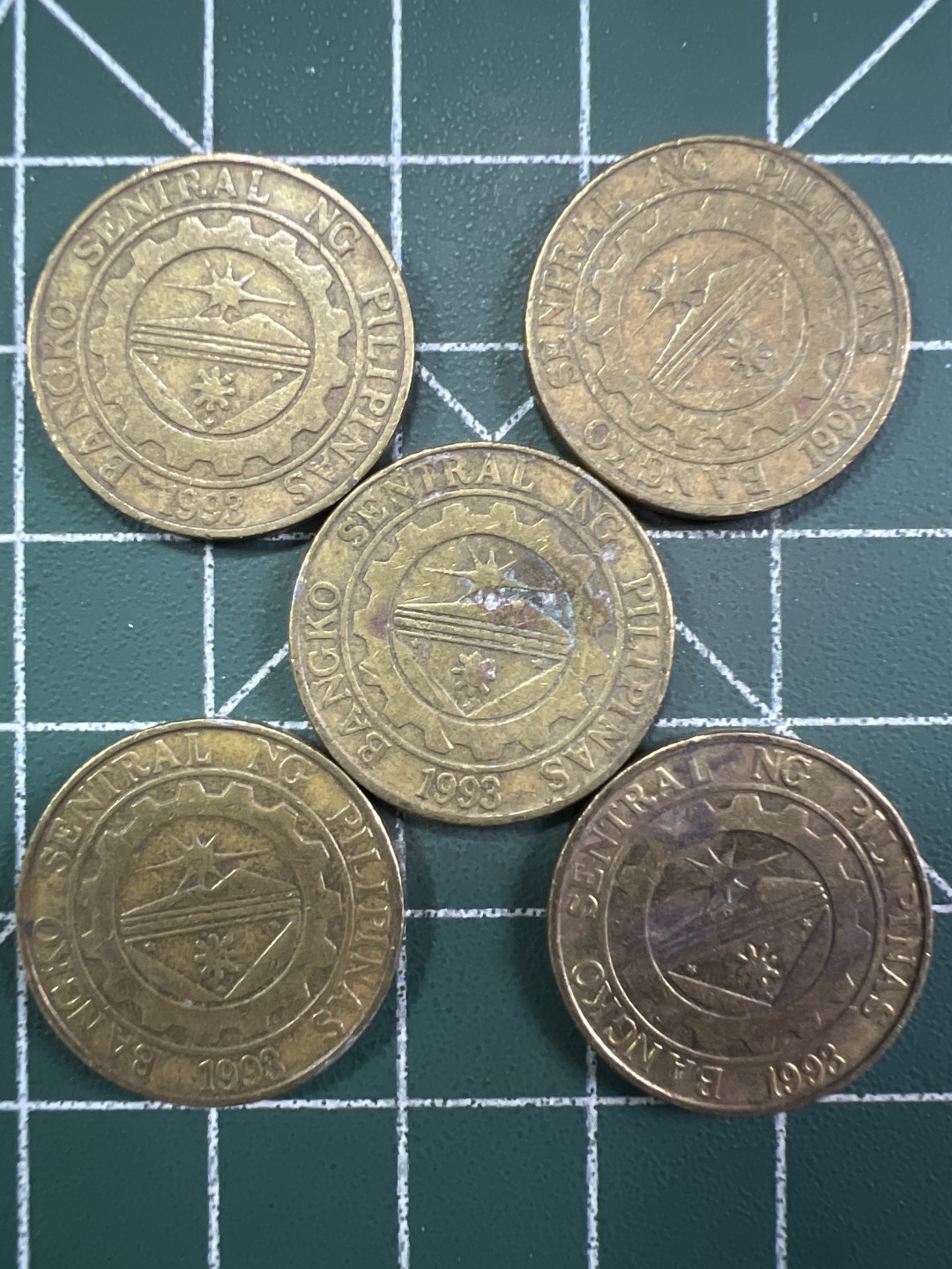 泡泡堂第293期  世界硬币 （无押金，捡漏，全场20包邮，偏远地区除外，接收代拍业务） 菲律宾25分五枚