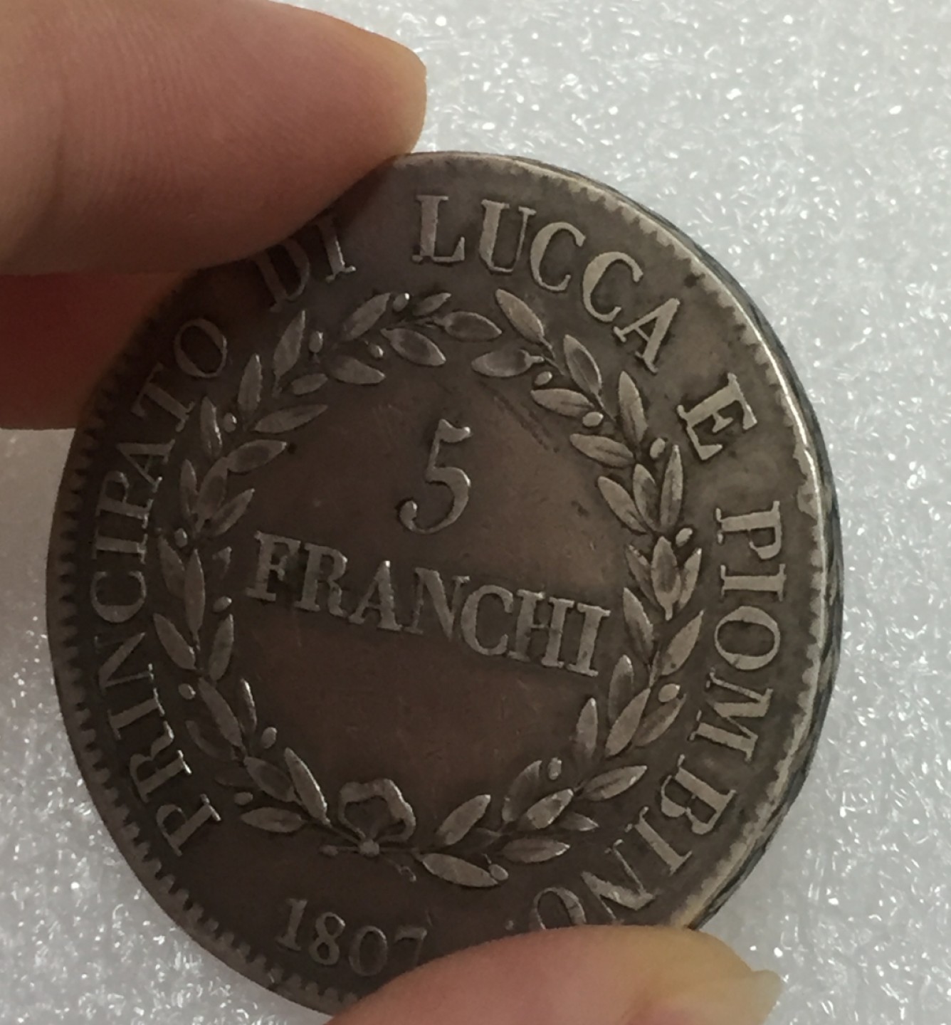 方圆集藏第四期专场 9564-法占意大利1807年 卢卡5法郎