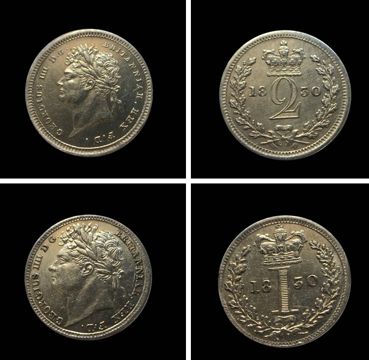 方圆集藏第四期专场 8447-英国1830年乔治四世濯足币套装银币