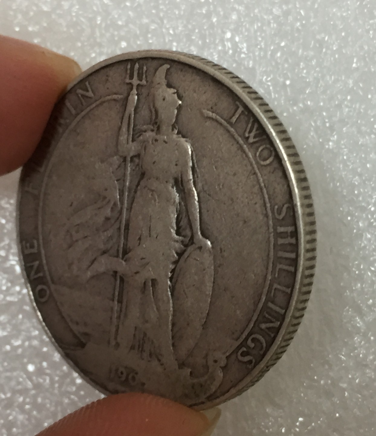 方圆集藏第四期专场 8635-英国爱德华七世海神2先令银币