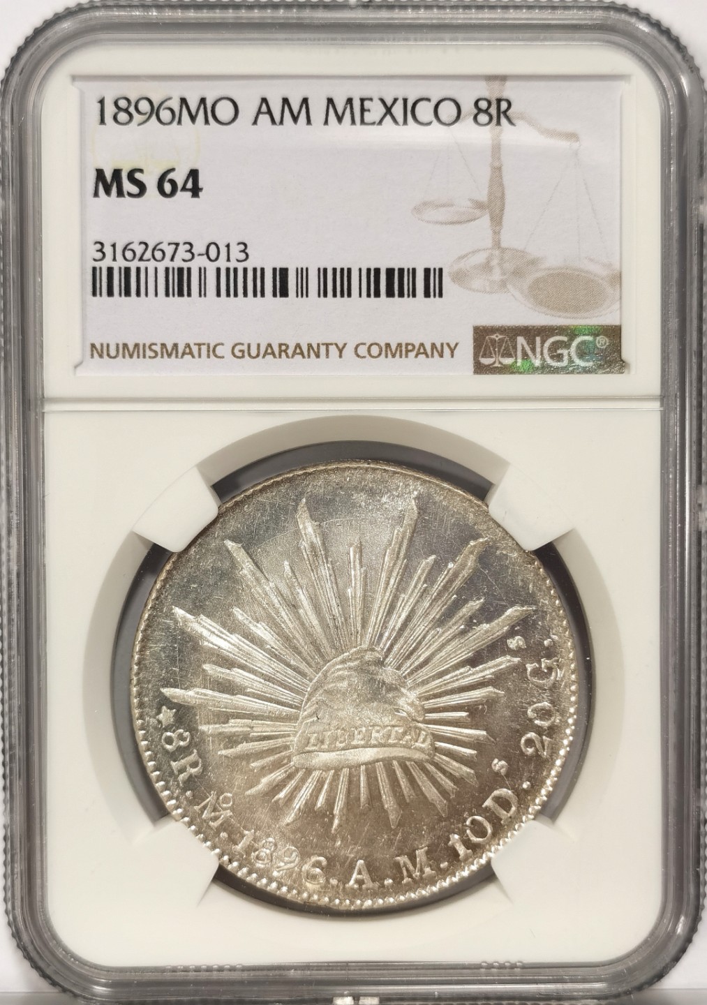 博洋堂世界钱币拍卖第024期（全场包邮） NGC MS64 墨西哥1896年MO AM版花边鹰洋 深打 镜面转光 完全可收藏级