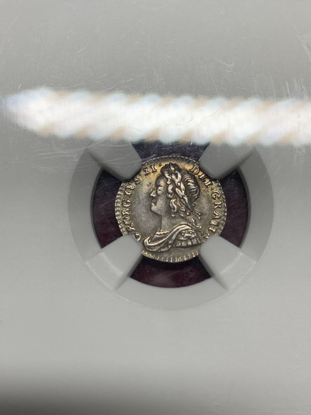 《竞宝斋》第159场-周日，周一 2场 (全场包邮) NGC-AU55 英国乔治二世 1便士银币 留传不易