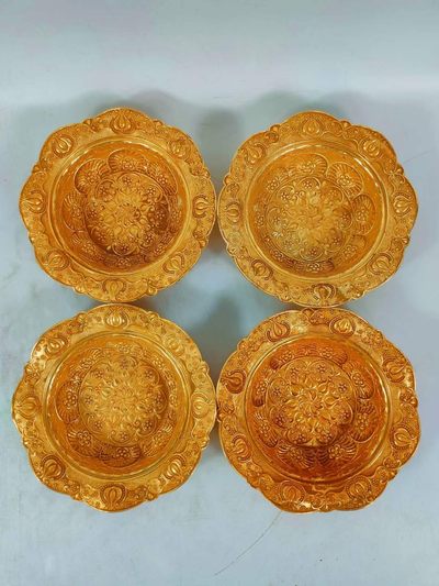 铜鎏金果盘 铜鎏金果盘