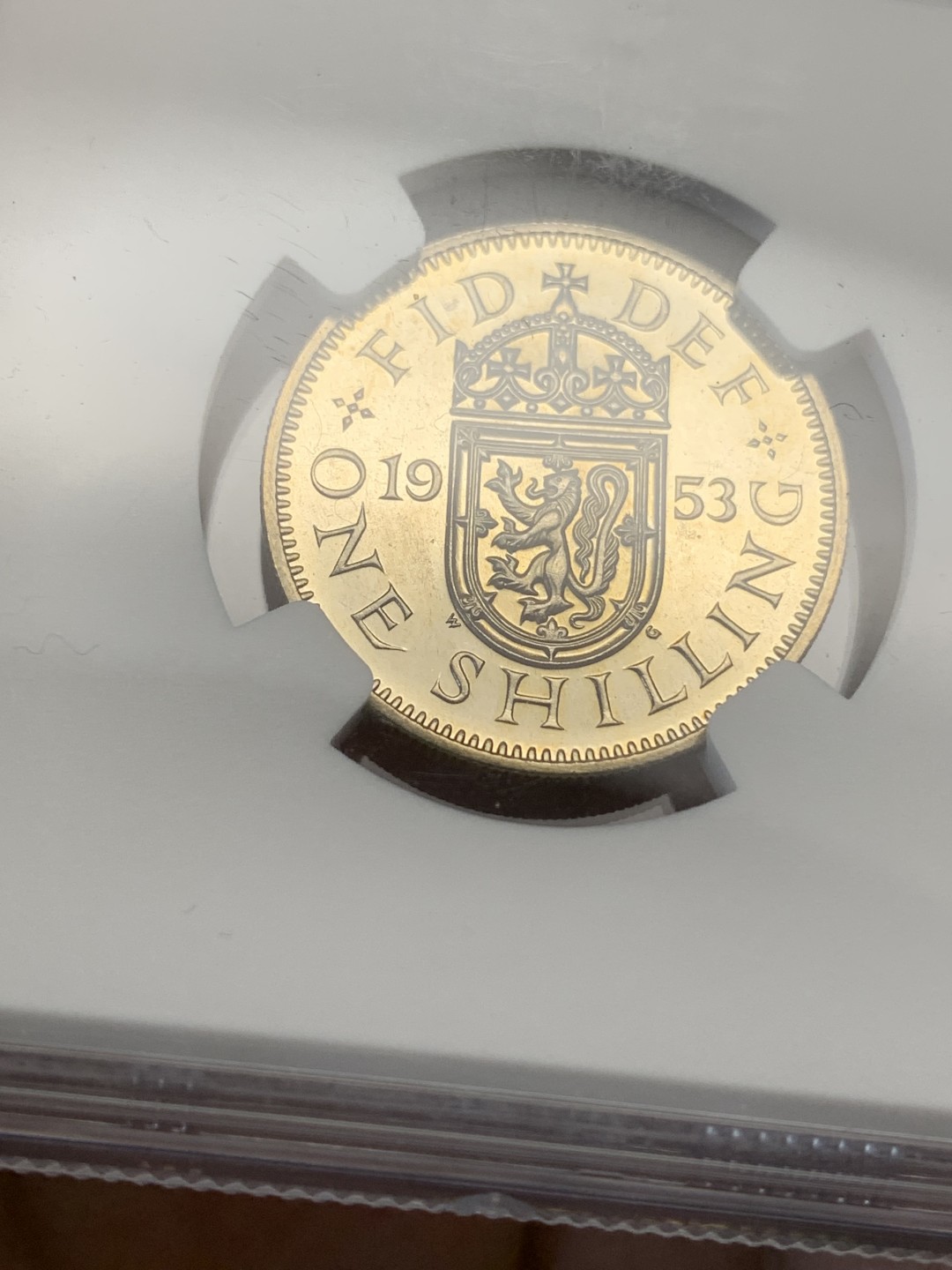 《竞宝斋》第159场-周日，周一 2场 (全场包邮) NGC-PF64 1953年英国伊丽莎白二世加冕首年精制1先令（SCOTTISH)