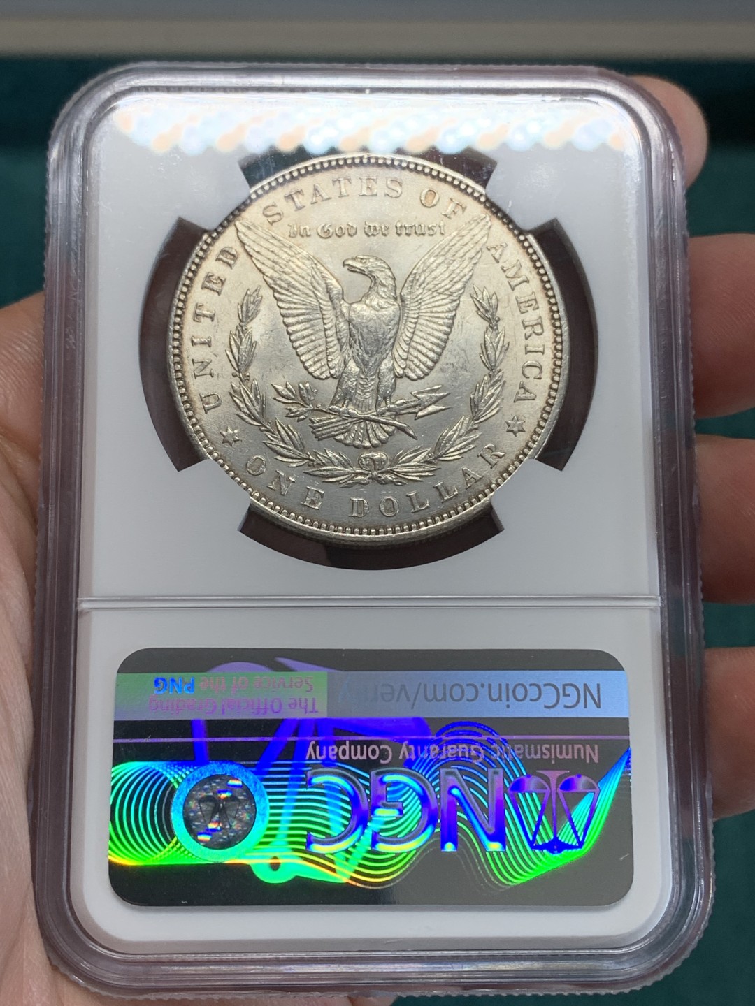 《竞宝斋》第159场-周日，周一 2场 (全场包邮) NGC-MS61 美国1887年 摩根一元大银币 原光好品