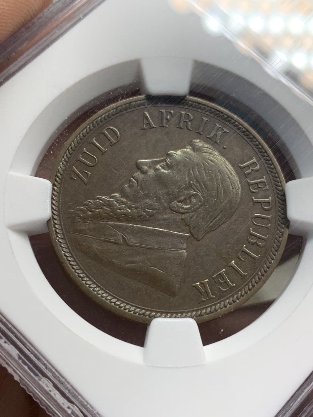 《竞宝斋》第159场-周日，周一 2场 (全场包邮) NGC-AU53 1898南非1便士铜币