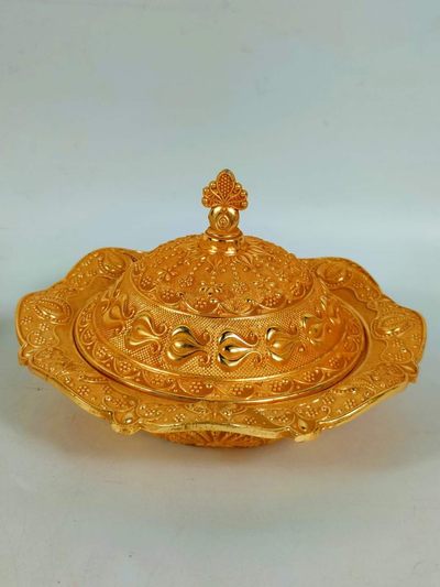 铜鎏金果盘 铜鎏金果盘