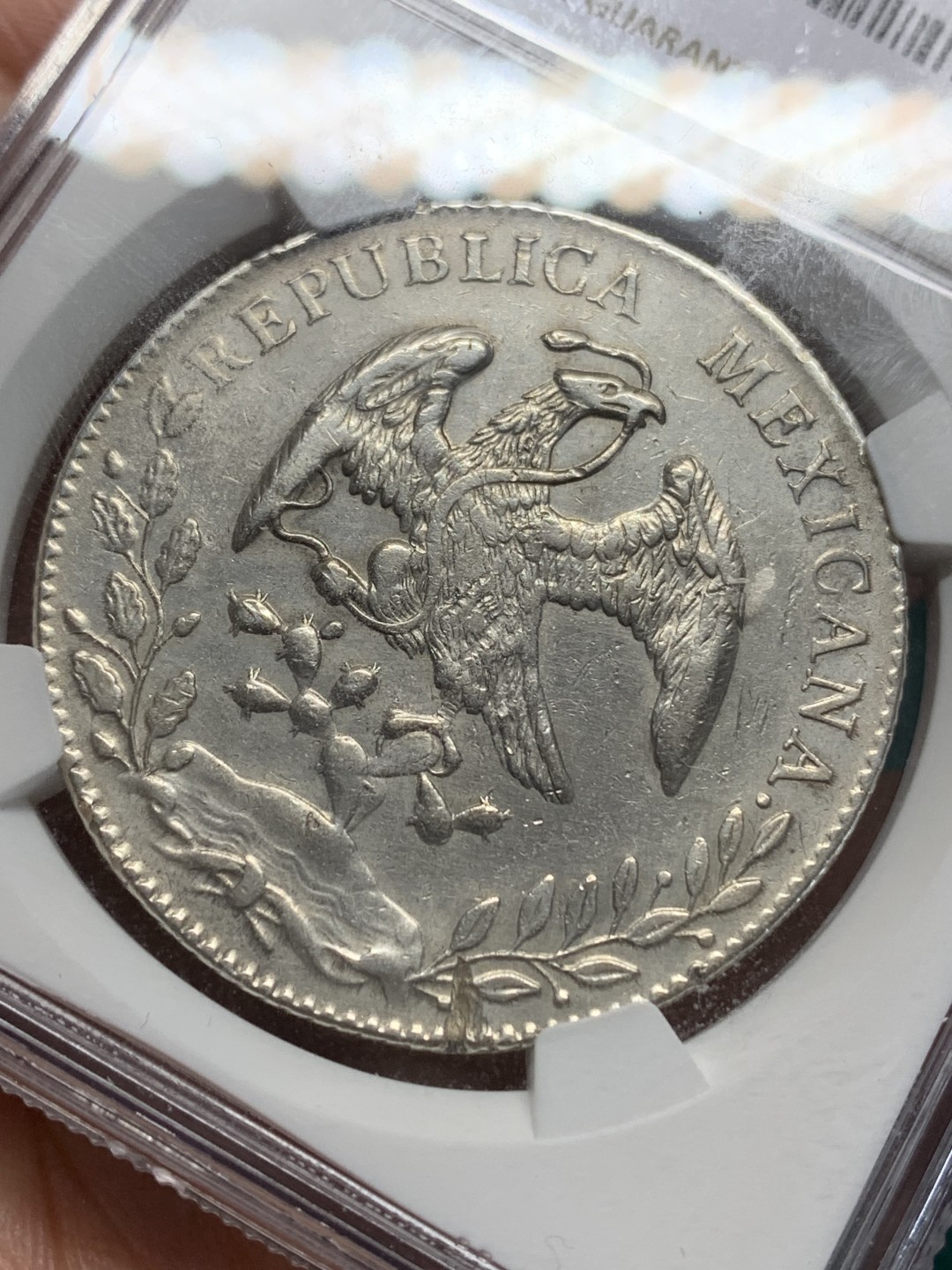 《竞宝斋》第159场-周日，周一 2场 (全场包邮) NGC-AUD 墨西哥 1892年 8R 鹰洋 严评 原厂铸缺 包浆有一点霜感