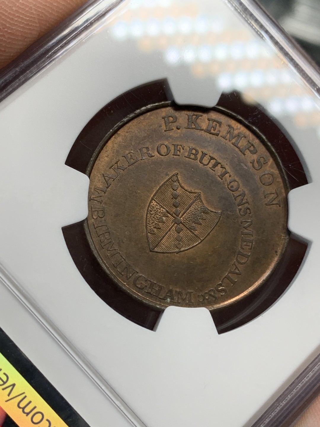 《竞宝斋》第159场-周日，周一 2场 (全场包邮) NGC-MS62BN 英国1795年半便士代币，巧克力铜光醇美厚重，景观建筑经典设计，裸币购于英国Coincraft