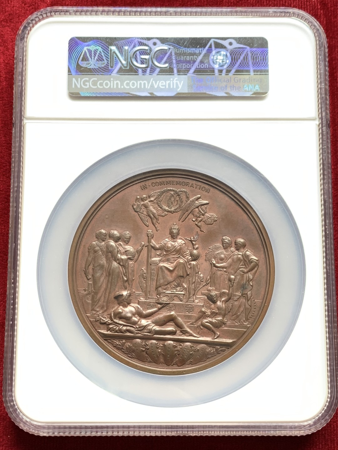 《竞宝斋》第159场-周日，周一 2场 (全场包邮) NGC MS62 英国1887维多利亚登基 50周年大铜章，77mm直径，博物馆级巨制