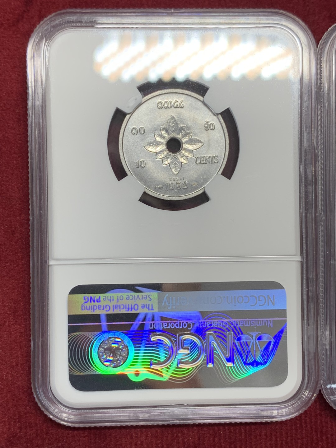 《竞宝斋》第159场-周日，周一 2场 (全场包邮) NGC-MS64/64/62 老挝 1952年 10分/20分/50分 老挝样币Essai，近期东南亚大热品种