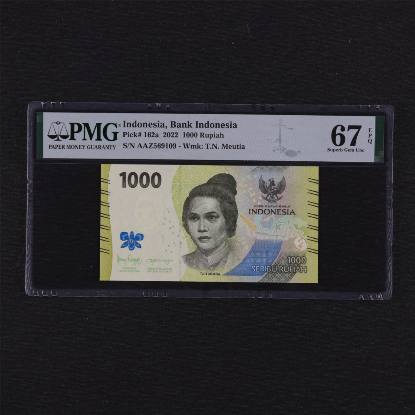 【亘邦集藏】第157期拍卖 2022年 印度尼西亚1000卢比 PMG 67EPQ 569109