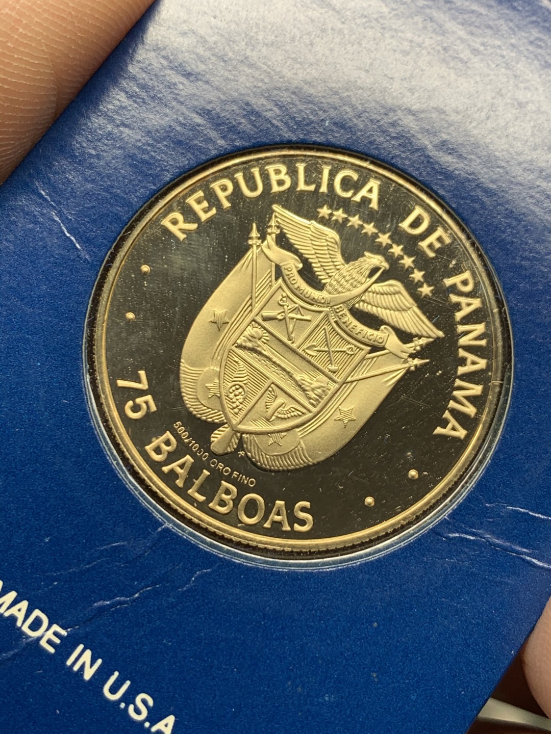 《竞宝斋》第159场-周日，周一 2场 (全场包邮) 巴拿马1978年10.6克金币（50%含金），原盒原装