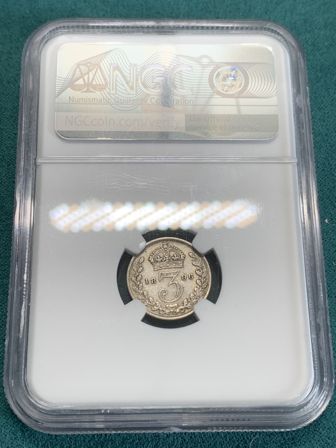 《竞宝斋》第159场-周日，周一 2场 (全场包邮) NGC-XF45 1896英国维多利亚3便士银币