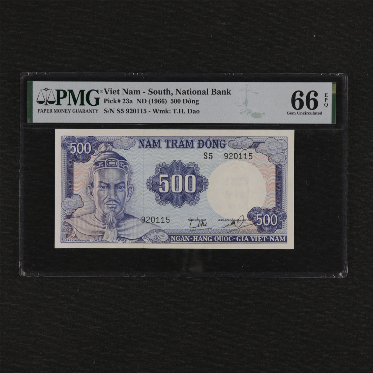 【亘邦集藏】第157期拍卖 1966年 南越 500盾 PMG 66EPQ 920115