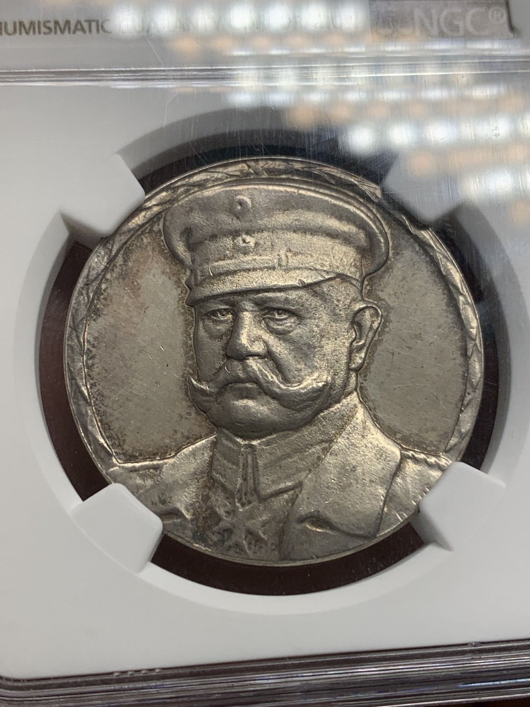 《竞宝斋》第159场-周日，周一 2场 (全场包邮) NGC-MS62 德国1914年 兴登堡大元帅任职纪念银章