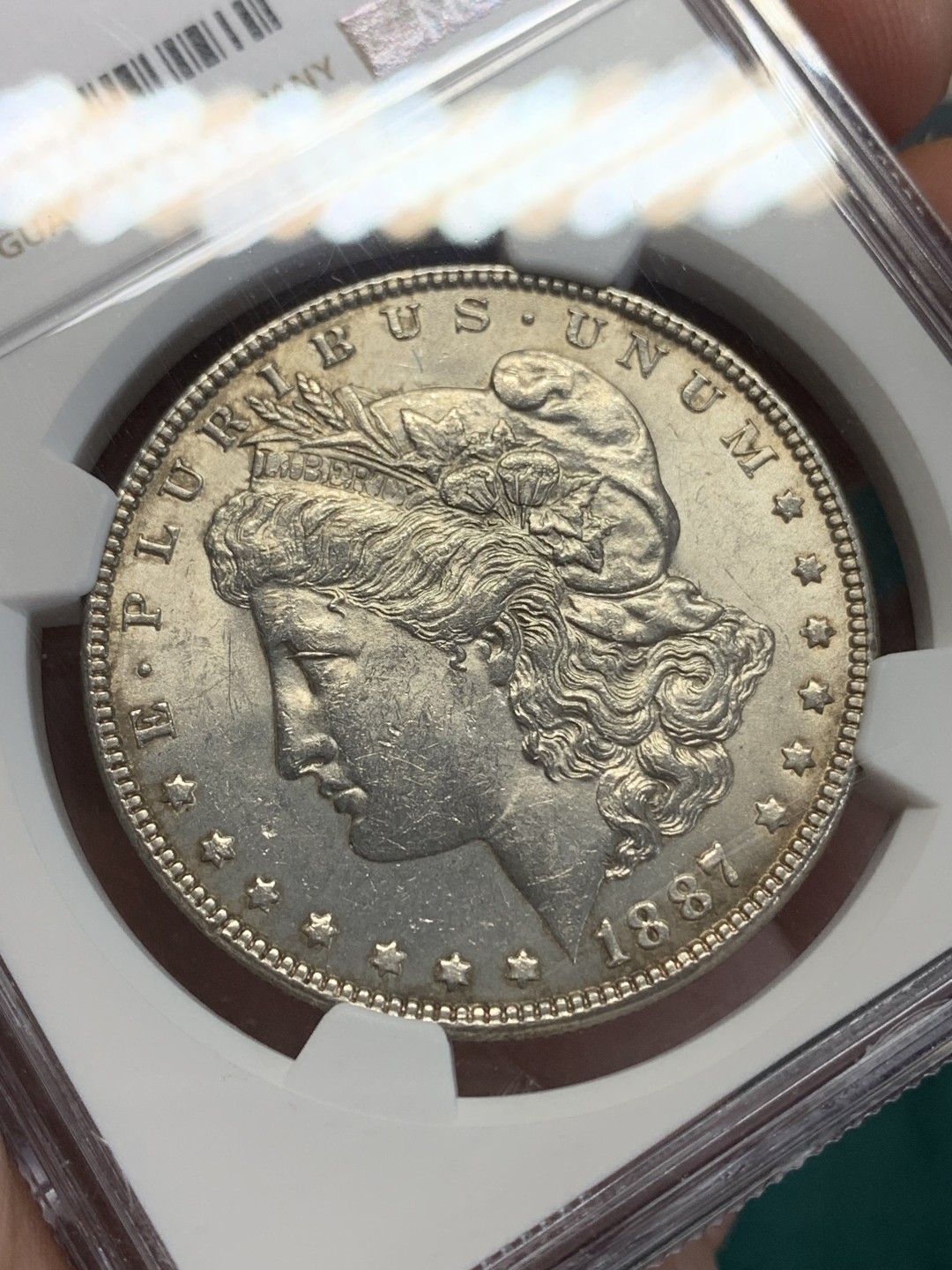 《竞宝斋》第159场-周日，周一 2场 (全场包邮) NGC-MS61 美国1887年 摩根一元大银币 原光好品