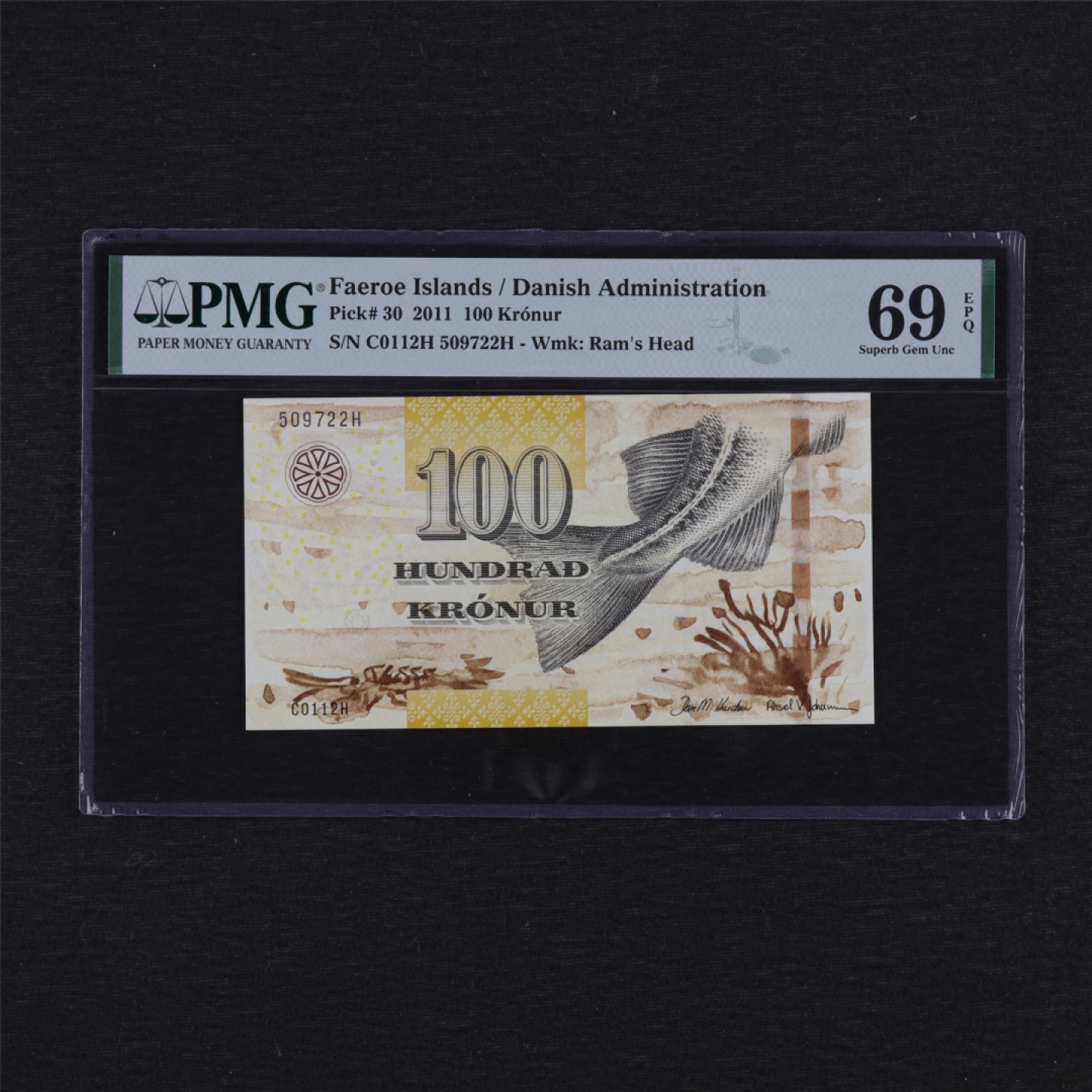 【亘邦集藏】第157期拍卖 2011年 法罗群岛100克朗 PMG 69EPQ 509722