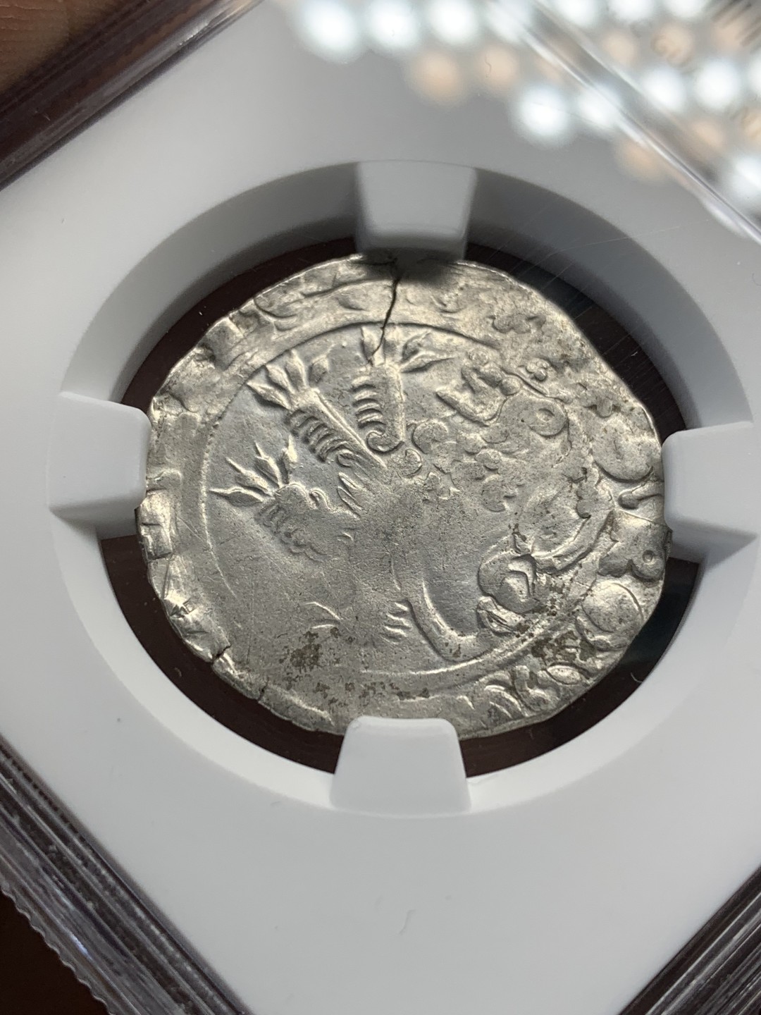 《竞宝斋》第159场-周日，周一 2场 (全场包邮) NGC-VF 波西米亚 1310 约翰狮子币 1格罗斯银币 少见品种