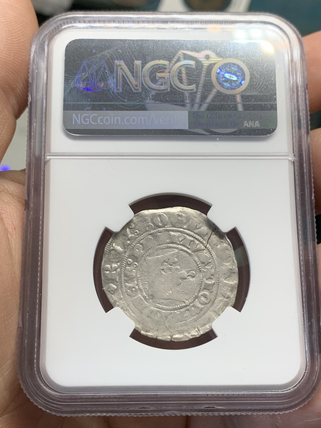 《竞宝斋》第159场-周日，周一 2场 (全场包邮) NGC-VF 波西米亚 1310 约翰狮子币 1格罗斯银币 少见品种