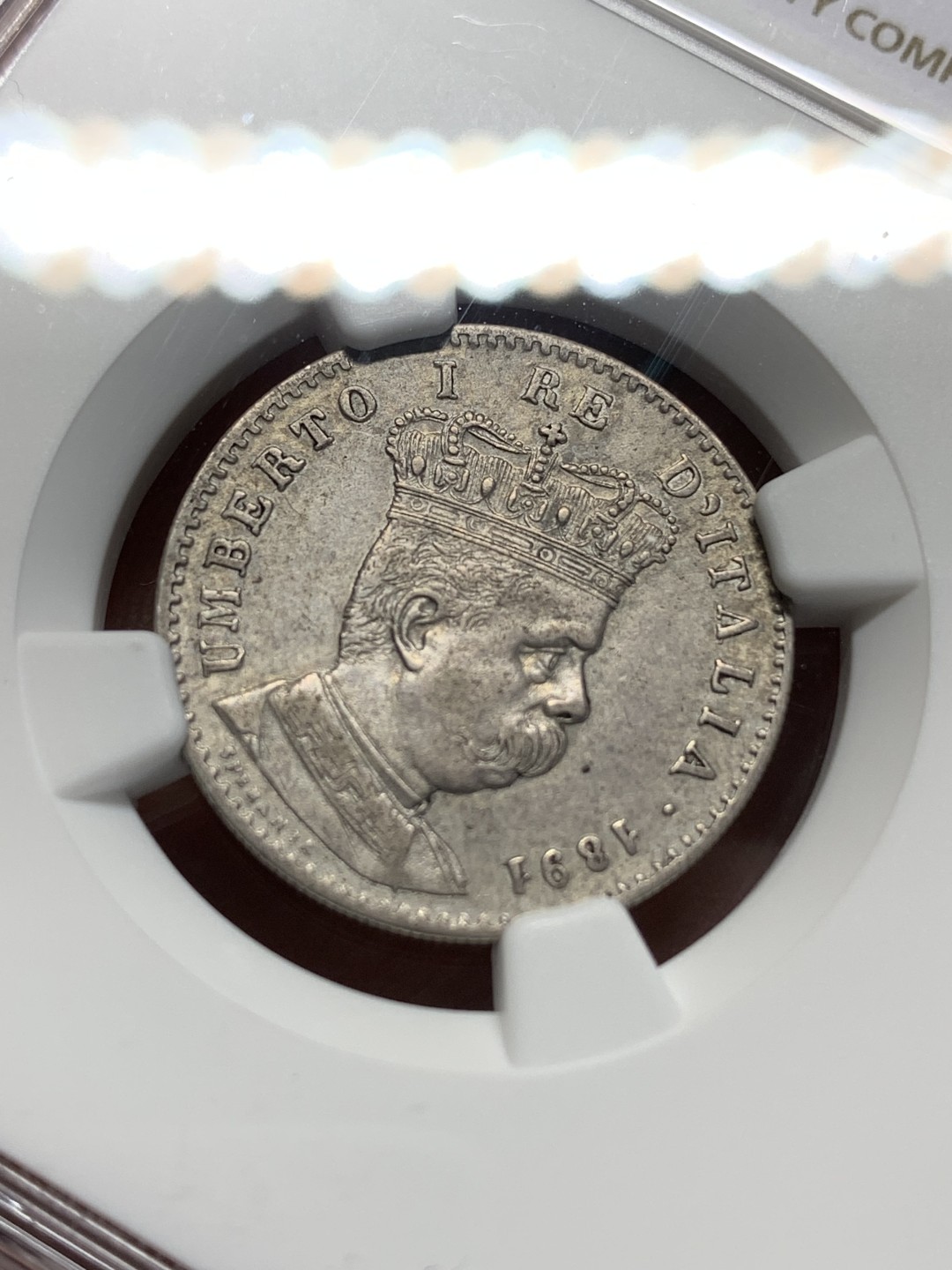 《竞宝斋》第159场-周日，周一 2场 (全场包邮) NGC AU 意占厄立特里亚，1891年1里拉银币 非常稀少