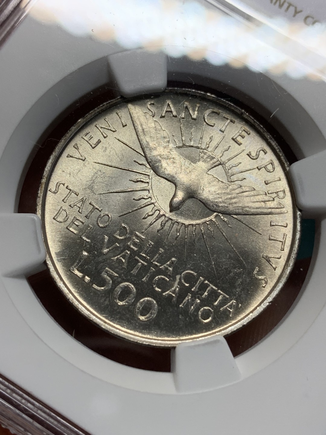 《竞宝斋》第159场-周日，周一 2场 (全场包邮) NGC-MS64，梵蒂冈1963年缺位 白光炫目 上手看更惊艳