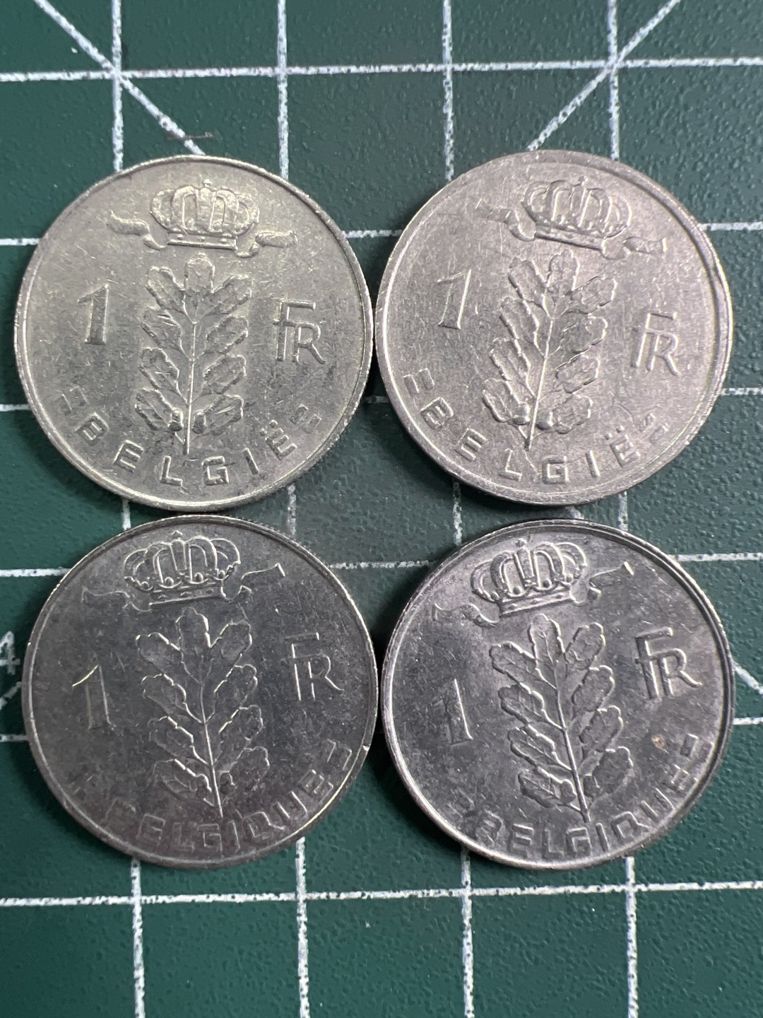 泡泡堂第294期  世界硬币 （无押金，捡漏，全场20包邮，偏远地区除外，接收代拍业务） 比利时1F四枚