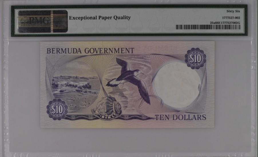收藏联盟Quantum Auction 第254期拍卖  百慕大1970年10元 PMG66 首发A/1冠