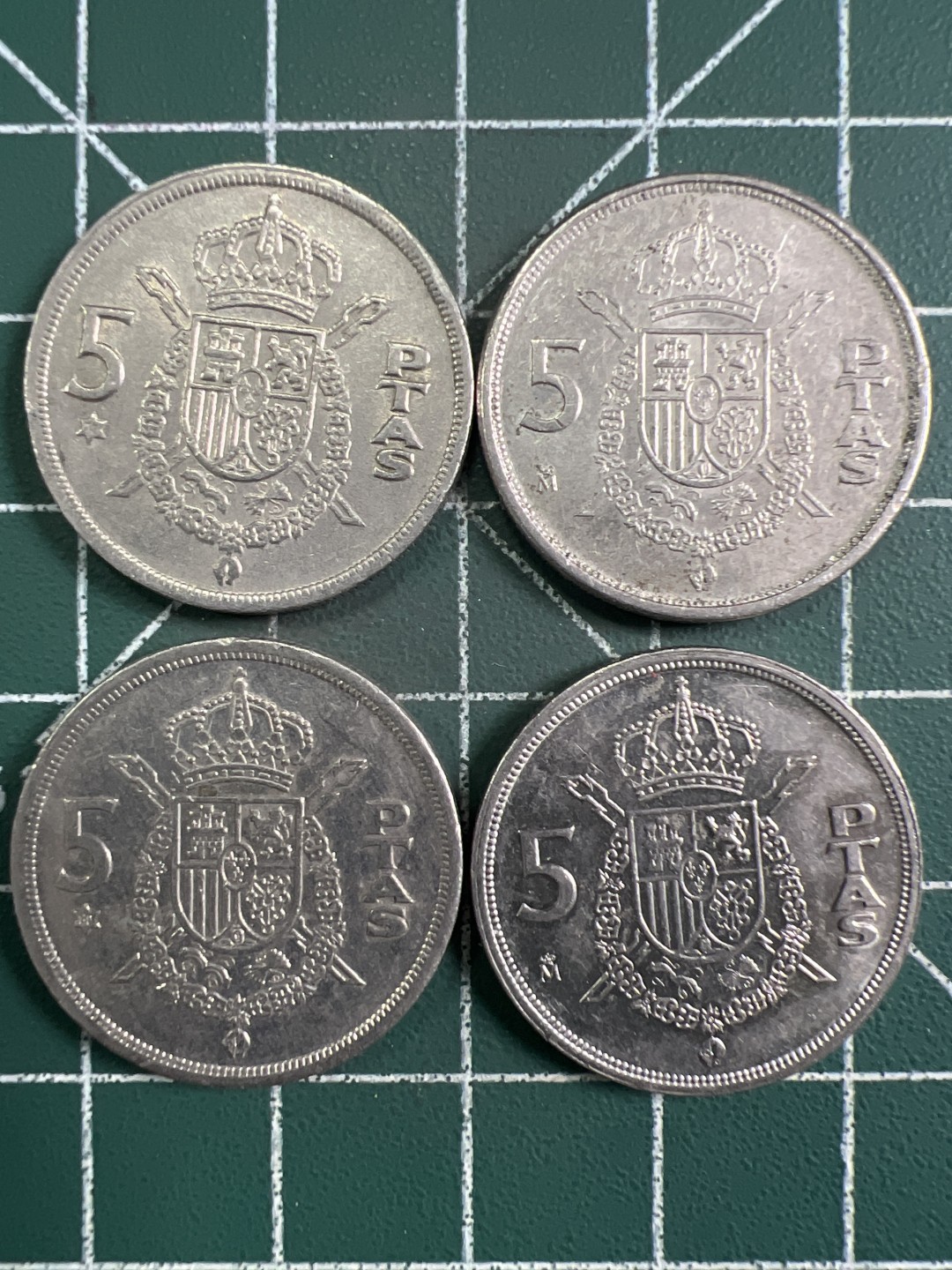 泡泡堂第294期  世界硬币 （无押金，捡漏，全场20包邮，偏远地区除外，接收代拍业务） 西班牙5比塞塔四枚