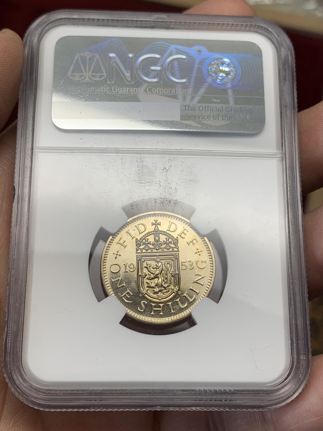 《竞宝斋》第159场-周日，周一 2场 (全场包邮) NGC-PF64 1953年英国伊丽莎白二世加冕首年精制1先令（SCOTTISH)