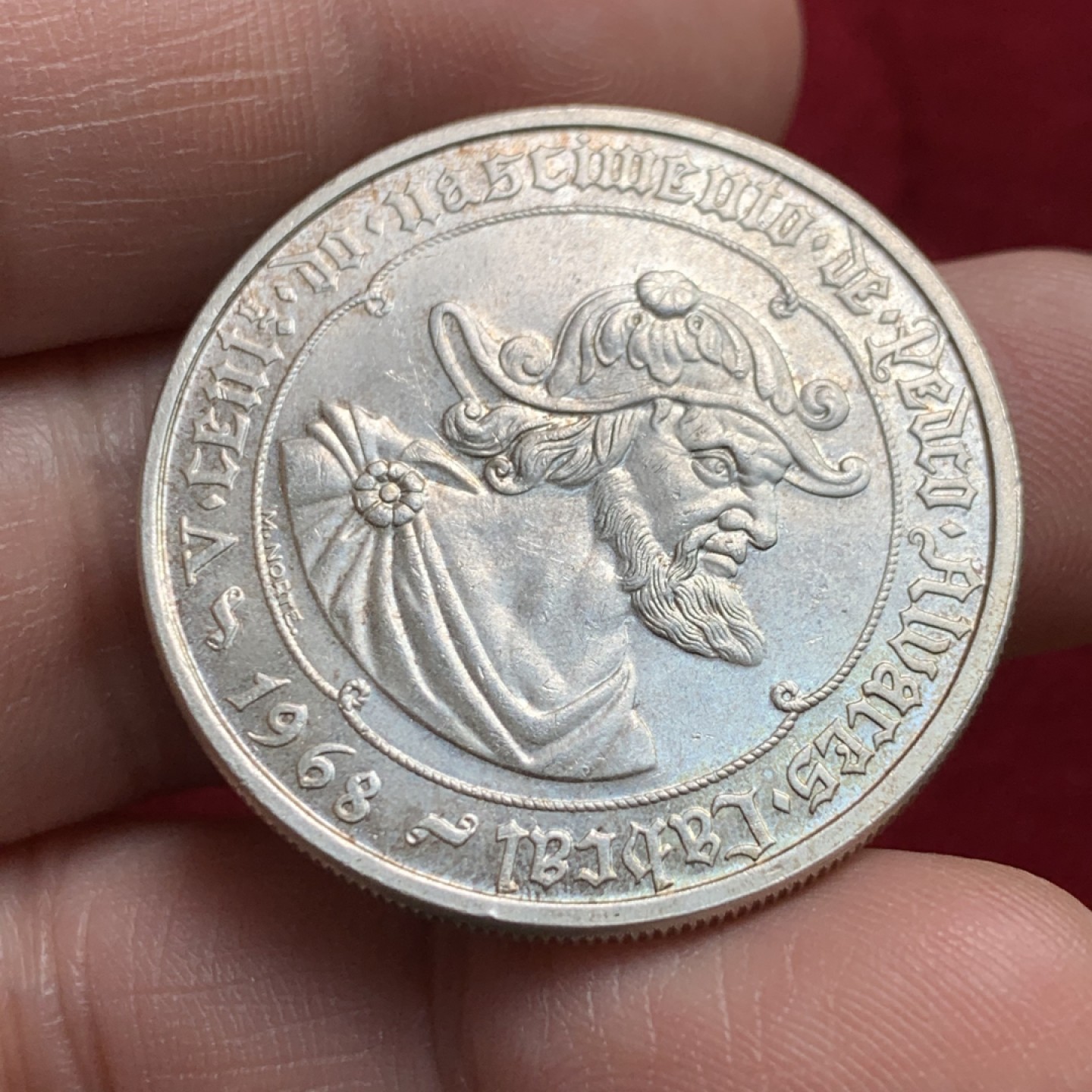 《竞宝斋》第159场-周日，周一 2场 (全场包邮) 1968年葡萄牙银币50E，未流通品，状态好