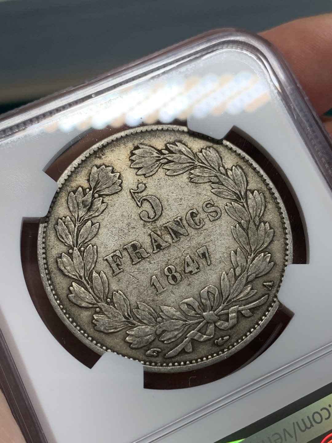 《竞宝斋》第159场-周日，周一 2场 (全场包邮) NGC-XF45 法国1847年 菲利普一世 5法郎大银币