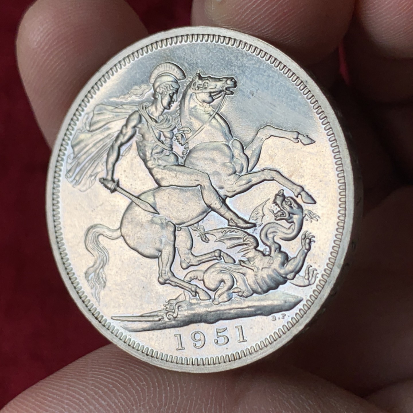 《竞宝斋》第159场-周日，周一 2场 (全场包邮) 英国 最后的镍马剑 1951 带绿盒证书 细节见图