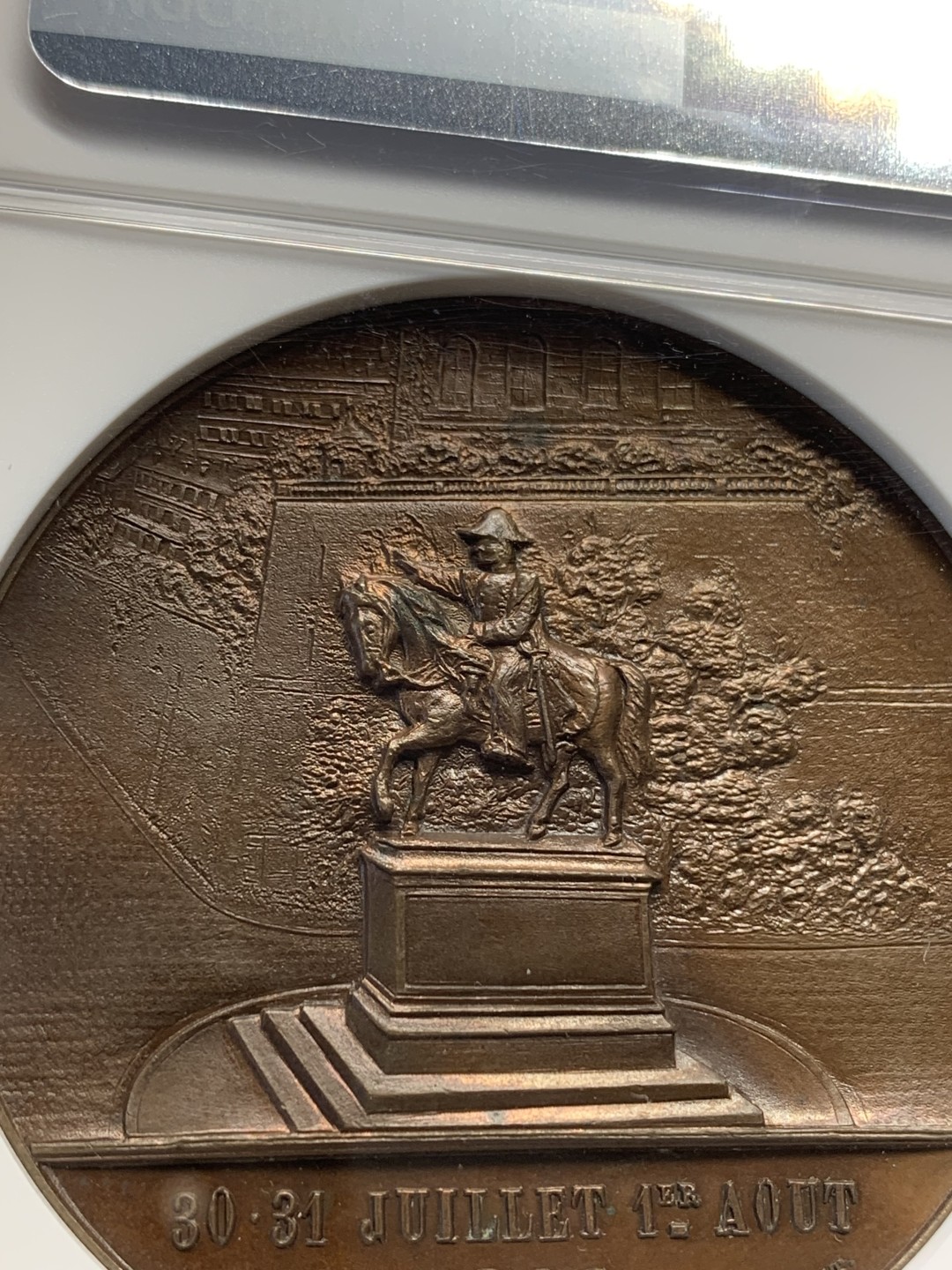 《竞宝斋》第159场-周日，周一 2场 (全场包邮) NGC MS64 1892年瑞士日内瓦联邦纪念铜章 双面精美高浮雕 难得顶级品相状态