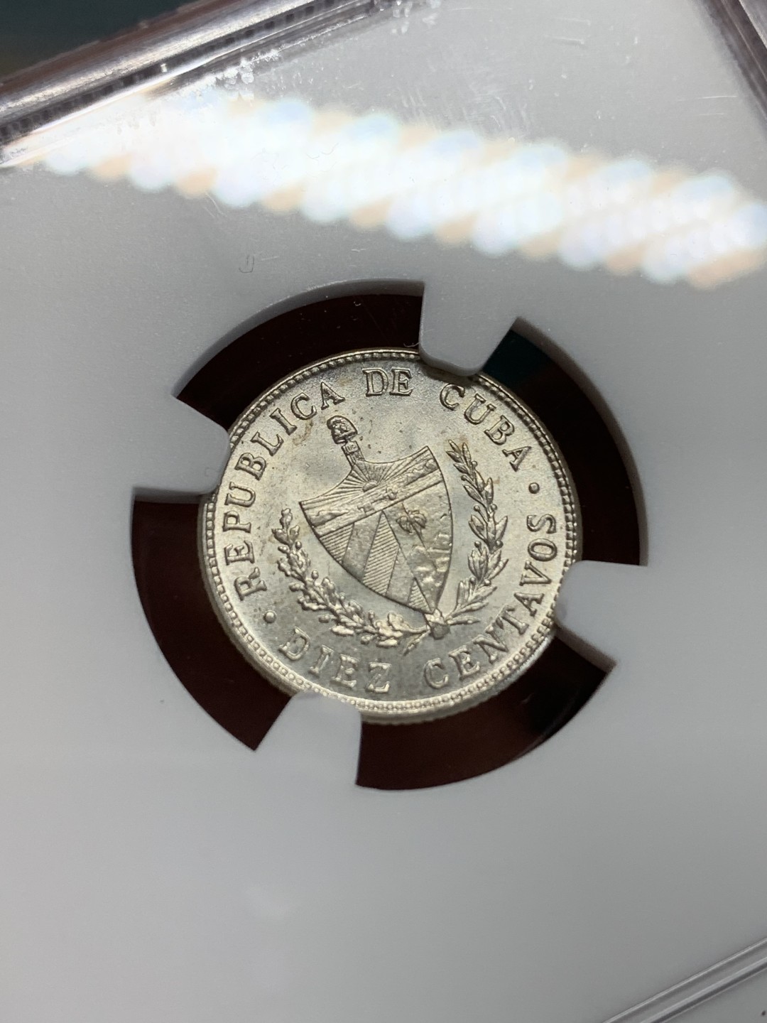 《竞宝斋》第159场-周日，周一 2场 (全场包邮) NGC-MS65 古巴1949年 大五星10分银币 这品种62内的容易 超过62的就难了，  这枚品相就是可遇不可求的了