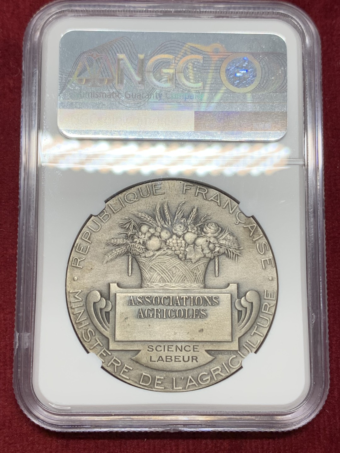 《竞宝斋》第159场-周日，周一 2场 (全场包邮) NGC MS63 法国农业部播种大银章 经典热门品种
