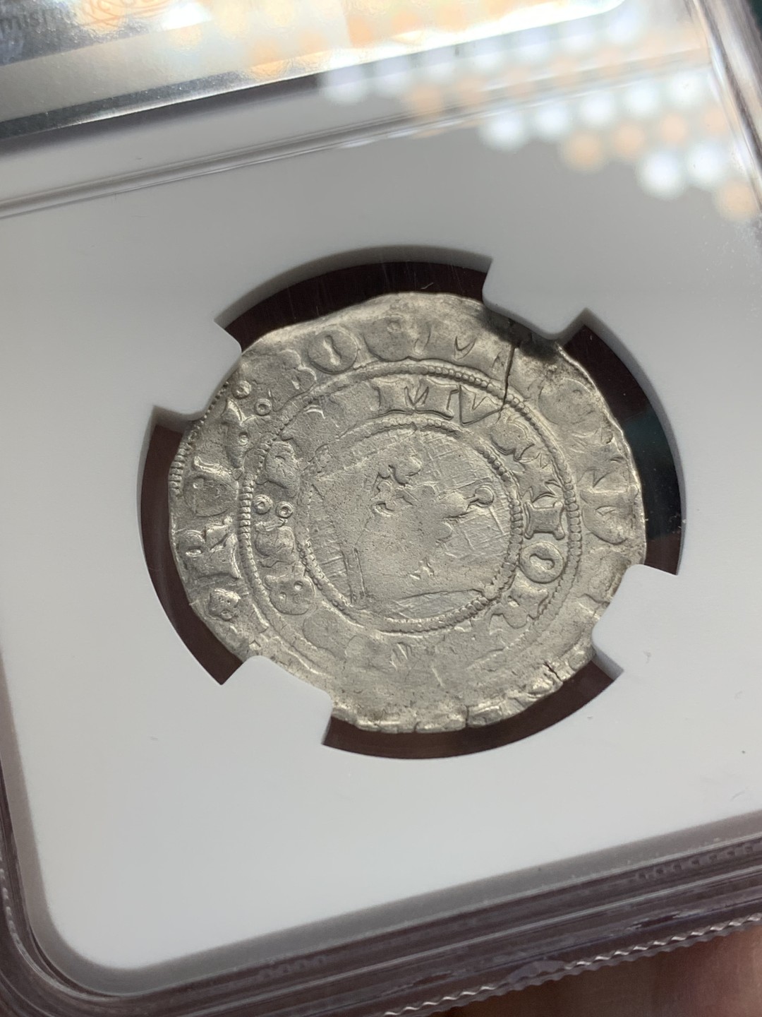 《竞宝斋》第159场-周日，周一 2场 (全场包邮) NGC-VF 波西米亚 1310 约翰狮子币 1格罗斯银币 少见品种