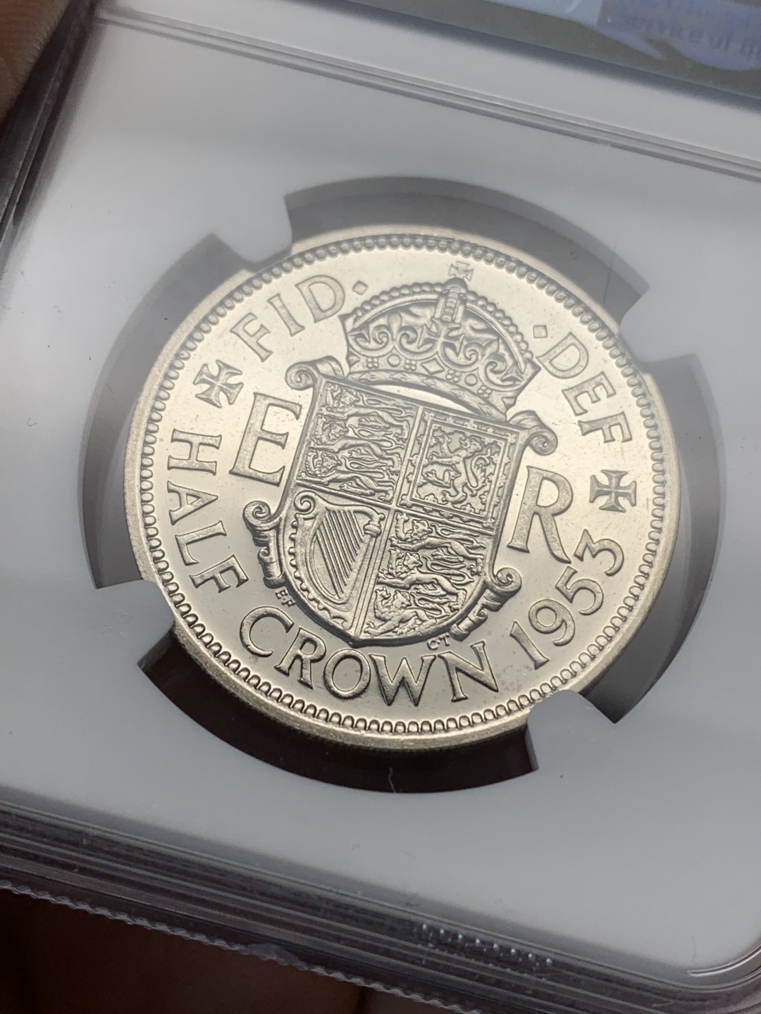 《竞宝斋》第159场-周日，周一 2场 (全场包邮) NGC-PF63 1953年英国伊丽莎白二世加冕首年精制半克朗