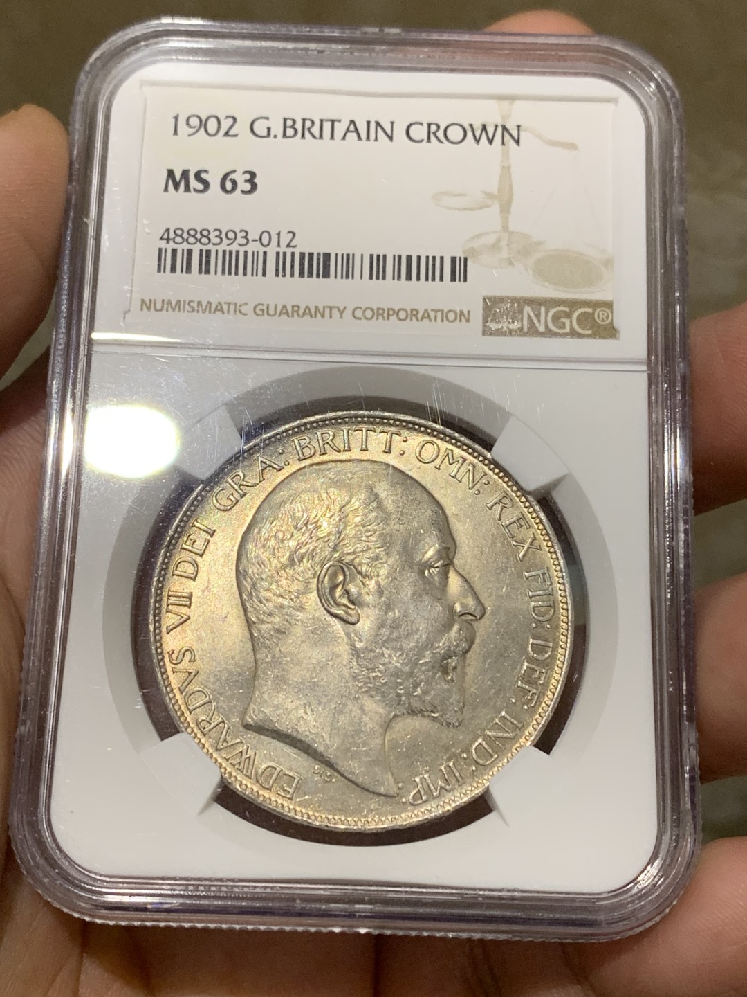 《竞宝斋》第159场-周日，周一 2场 (全场包邮) NGC-MS63  英国1902年 爱七马剑 真正的金彩 普制比精制要少的多 63分里的战斗机