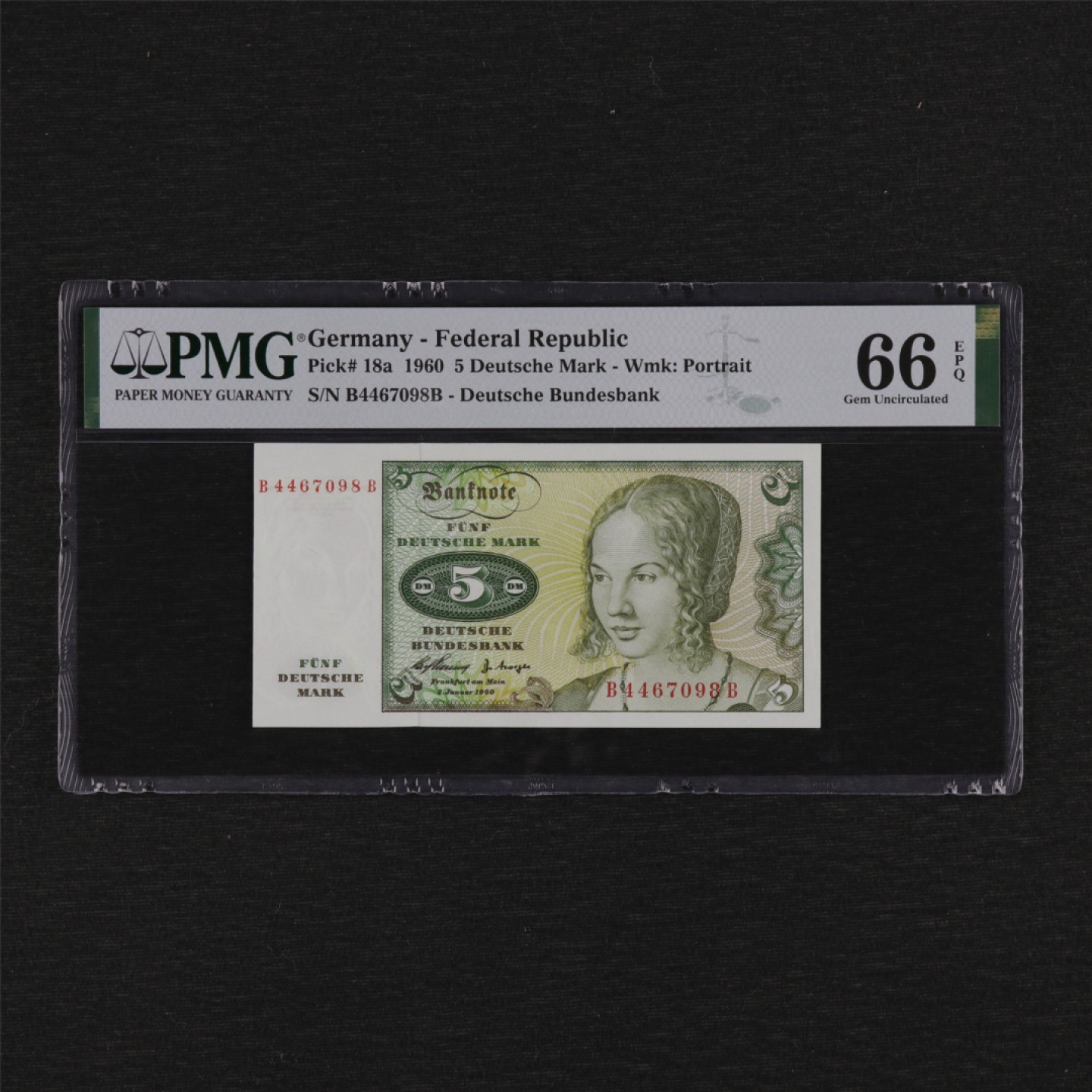 【亘邦集藏】第157期拍卖 1960年 德国 5马克 PMG 66EPQ 4467098