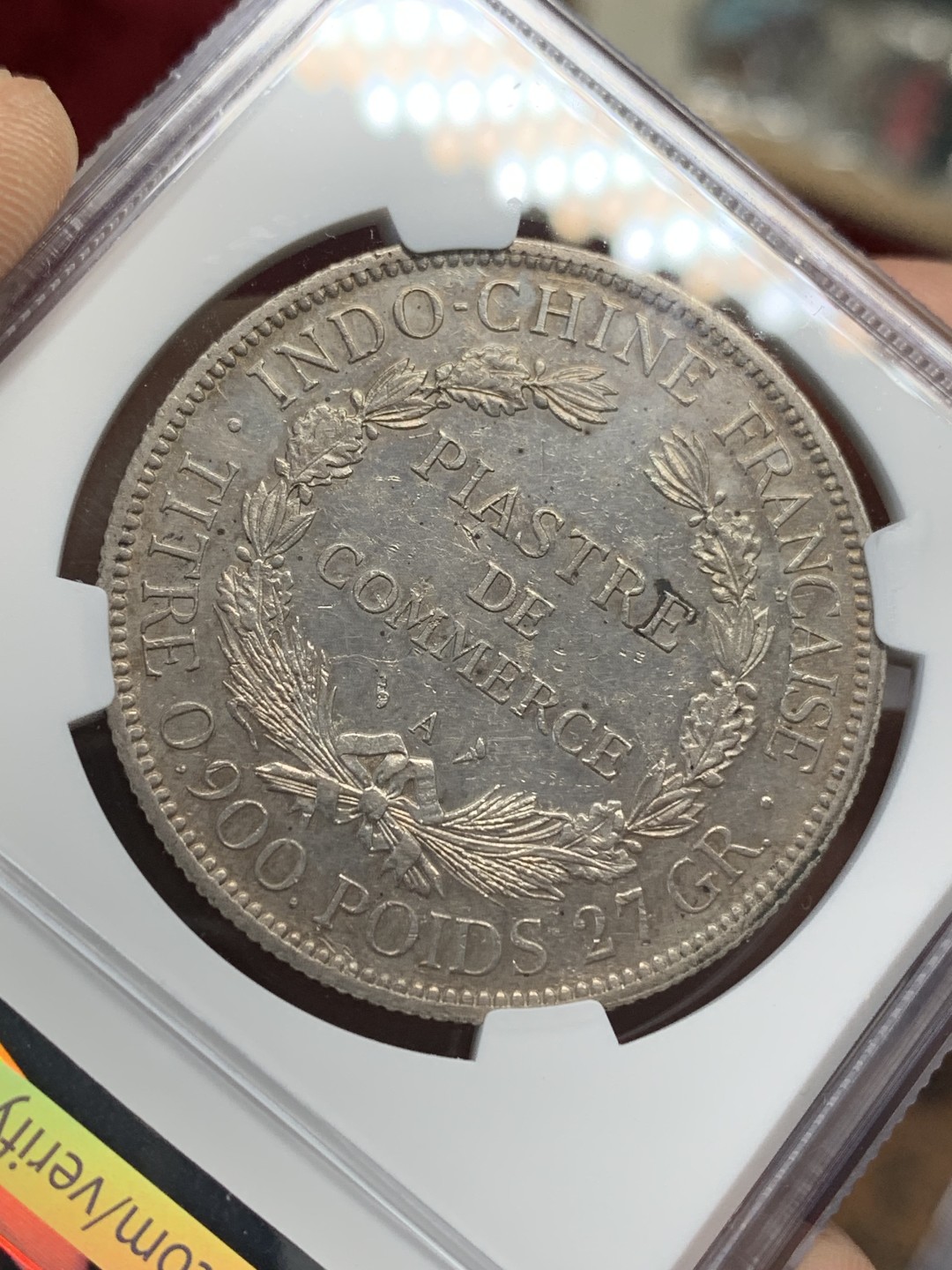 《竞宝斋》第159场-周日，周一 2场 (全场包邮) NGC-AU55 法属印度支那 1902年 1皮亚斯特 坐洋价格稳步上升，此枚略有低评，上车坐洋的不二之选