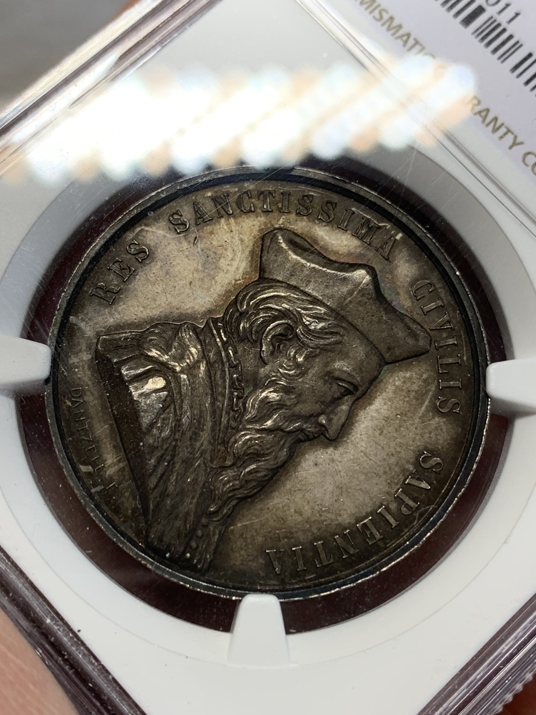 《竞宝斋》第159场-周日，周一 2场 (全场包邮) NGC-MS62 法国1851年 图卢兹圆形JETON 银制 百年老包浆 非常漂亮