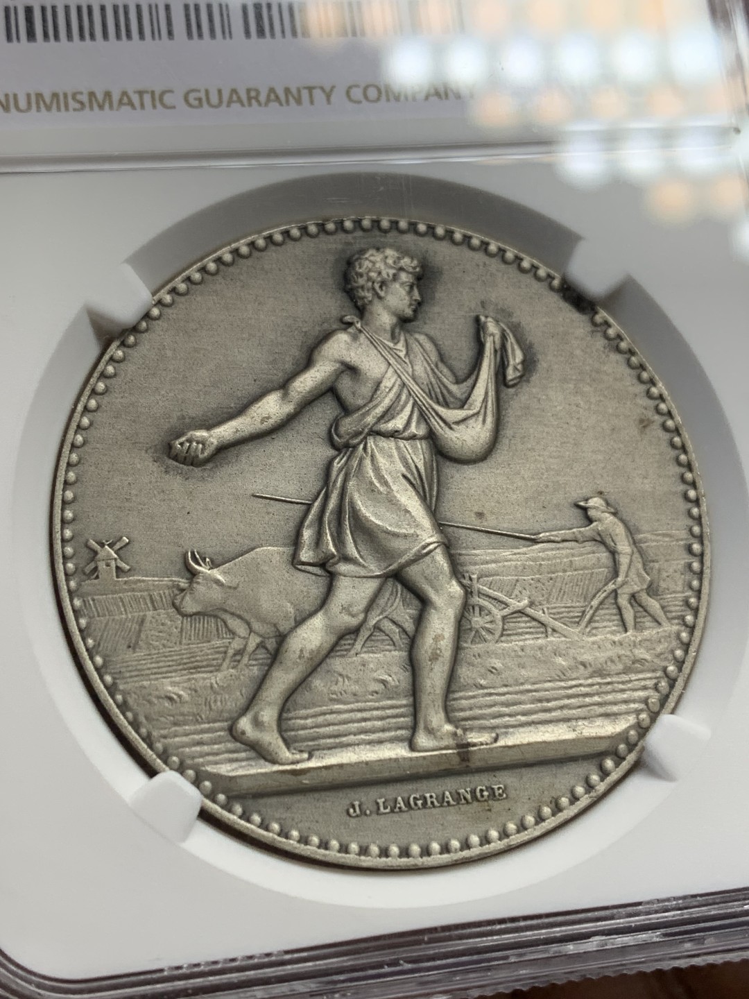 《竞宝斋》第159场-周日，周一 2场 (全场包邮) NGC MS63 法国农业部播种大银章 经典热门品种