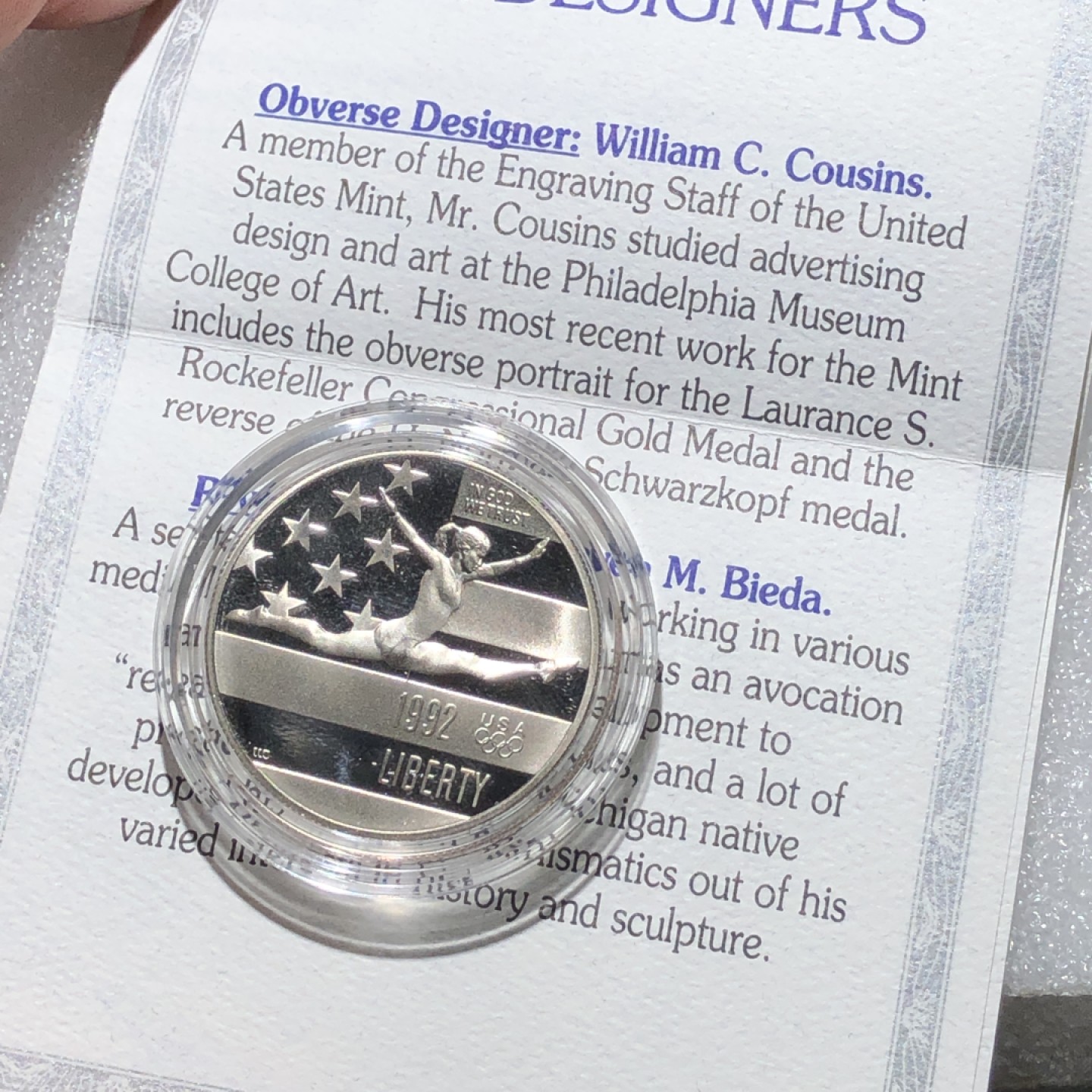 环球钱币第02场 1992年巴塞罗那奥运体操美国半圆