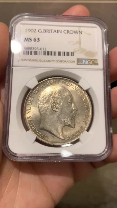 《竞宝斋》第159场-周日，周一 2场 (全场包邮) NGC-MS63  英国1902年 爱七马剑 真正的金彩 普制比精制要少的多 63分里的战斗机