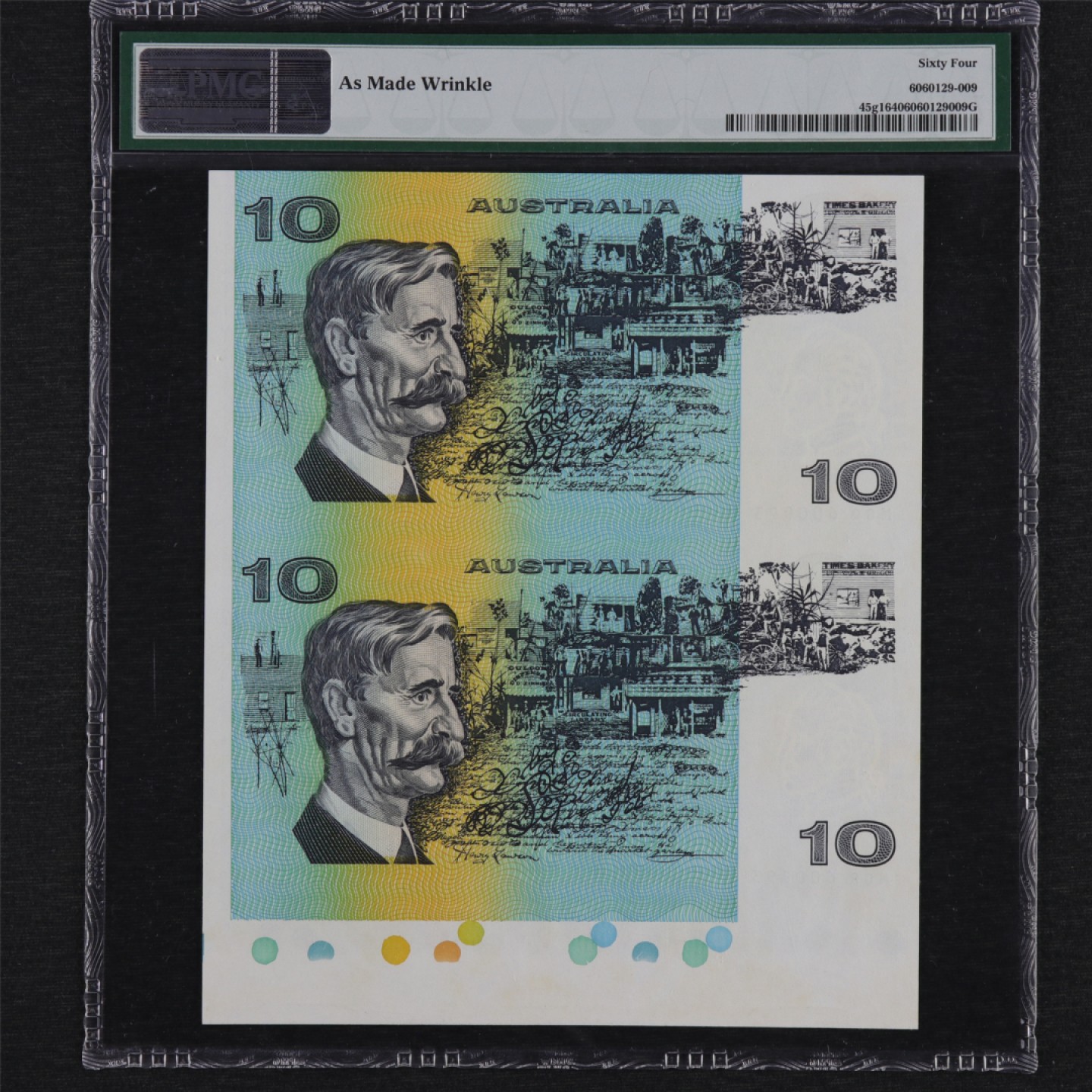 【亘邦集藏】第157期拍卖 1991年 澳大利亚连体钞10元 PMG 64 MGQ/MGR600993