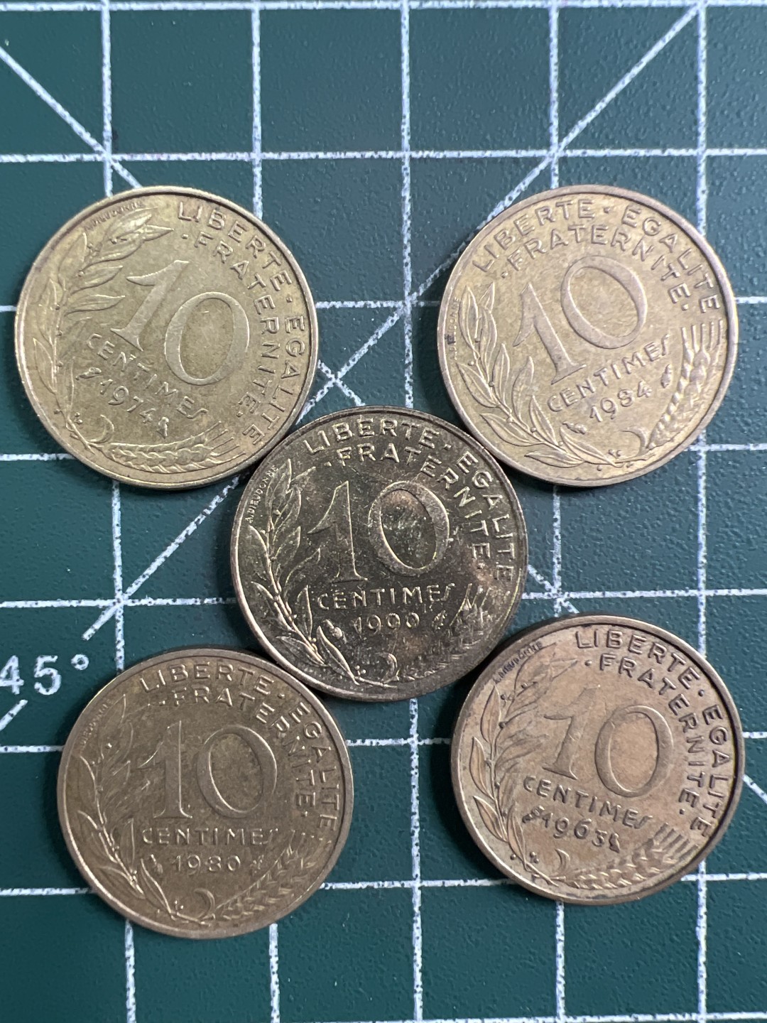 泡泡堂第294期  世界硬币 （无押金，捡漏，全场20包邮，偏远地区除外，接收代拍业务） 法国十分五枚