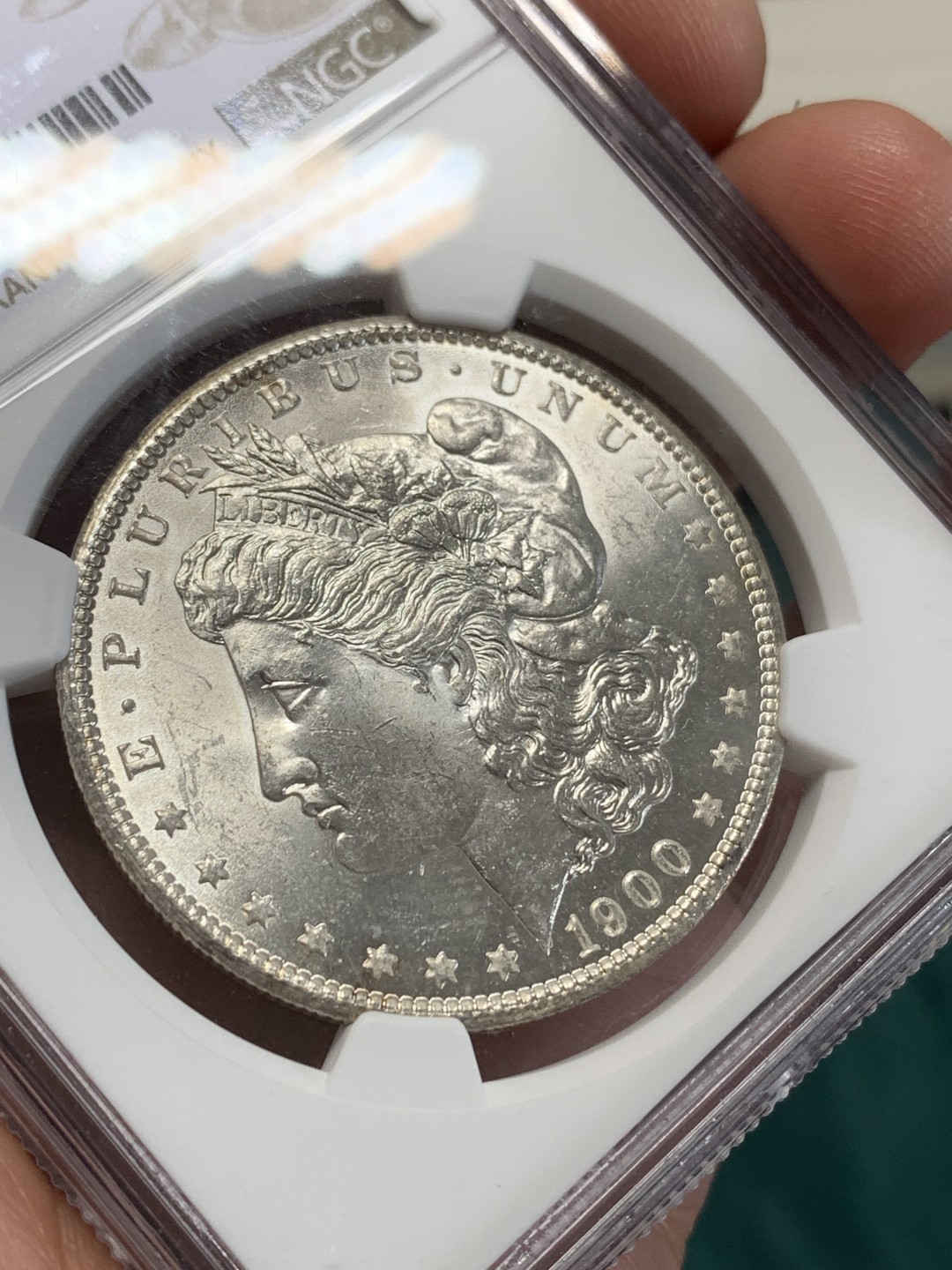 《竞宝斋》第159场-周日，周一 2场 (全场包邮) NGC-MS63 美国1900-O年 摩根一元 大银币 顶级品相