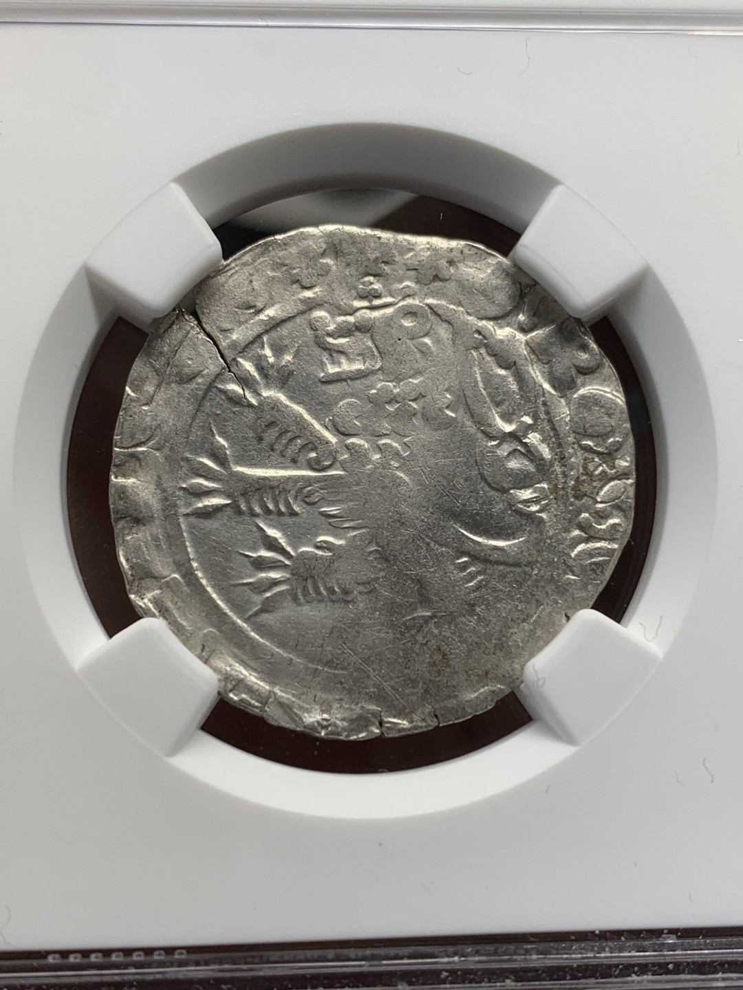 《竞宝斋》第159场-周日，周一 2场 (全场包邮) NGC-VF 波西米亚 1310 约翰狮子币 1格罗斯银币 少见品种