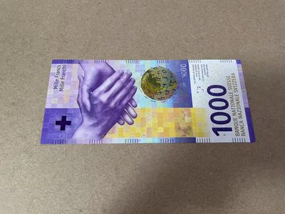 【Blue Auction】✨世界纸币精拍第318期——五一前奏 - 【无47】瑞士 手版 2017年1000法郎 全新UNC